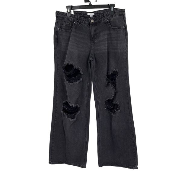 BP. jeans destroyed wide leg distressed low rise denim size 31 - Picture 1 of 4
